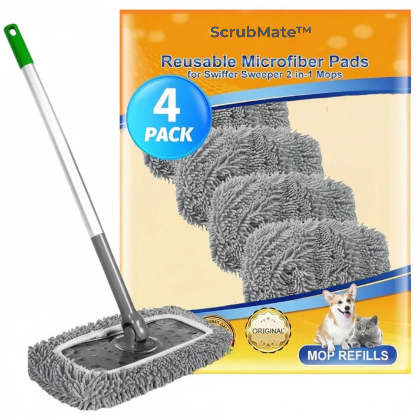 ScrubMate™ – Rengör renare, smartare och mer hållbart – Återanvändbart moppöverdrag för smuts, damm och djurhår